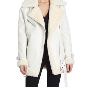 Avec Les Filles Oversized Faux Leather Coat Jacket